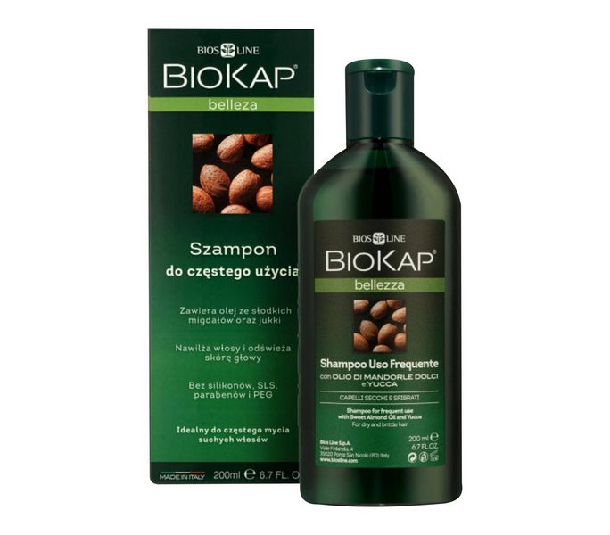 Натуральный ежедневный шампунь для сухих волос Biokap Bellezza Shampoo for Frequent Use 200 ml bio018 фото