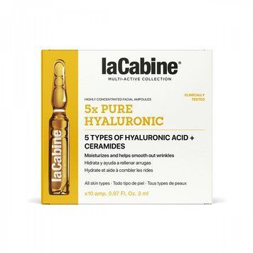 La Cabine 5xPure Hyaluronic Ampoules концентрированная увлажняющая сыворотка против морщин с 5 видами гиалуроновой кислоты 10x2ml MAPD-02340 фото