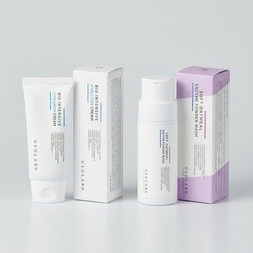 Набір Usolab: Bio Moisturizing Hyaluron Ampoule 50ml та Soft Oatmeal Enzyme Powder Wash 50g  uso31 фото