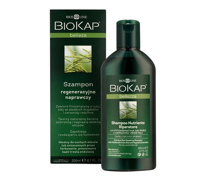 Натуральный шампунь для питательния, восстанавления волос BioKap Nourishing and Repairing Shampoo 200 ml bio019 фото