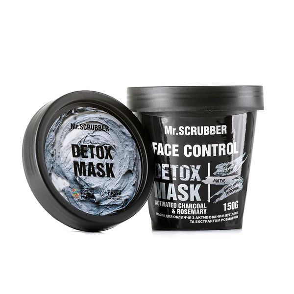 Mr.Scrubber Маска для обличчя з активованим вугіллям та екстрактом розмарину Face Control Detox Mask 150 ml scr49 фото