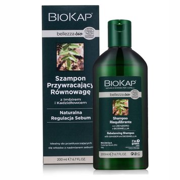 Відновлювальний шампунь для жирного волосся BioKap Bellezza bio Rebalancing Shampoo 200 ml bio09 фото