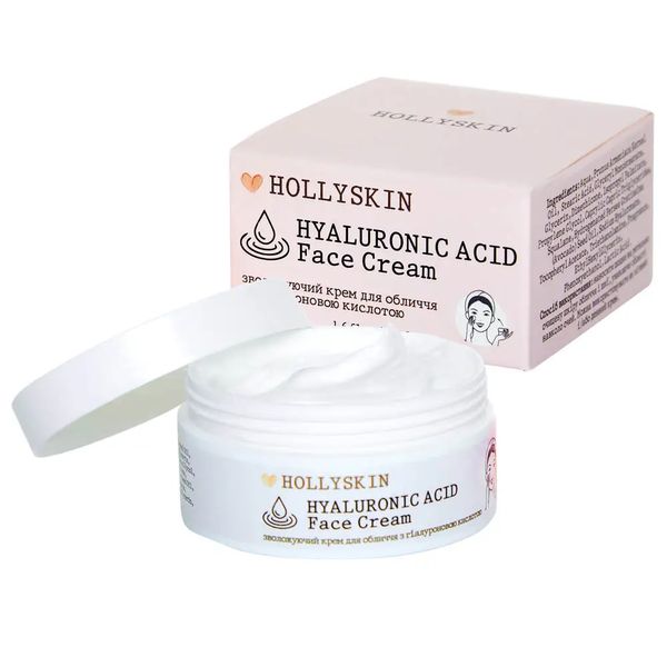 Hollyskin Зволожуючий крем для обличчя з гіалуроновою кислотою Hyaluronic Acid Face Cream 50 ml scr56 фото