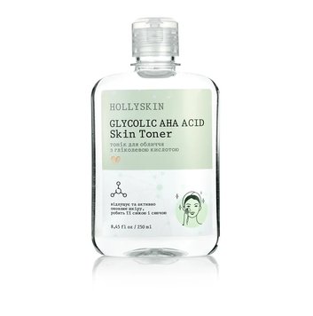 Hollyskin Тонік для обличчя з гліколевою кислотою Glycolic AHA Acid Skin Toner 250ml scr62 фото