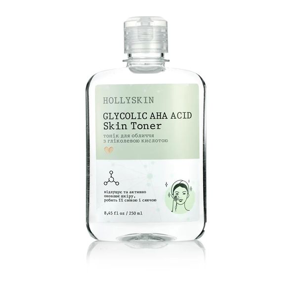 Hollyskin Тоник для лица с гликолевой кислотой Glycolic AHA Acid Skin Toner 250ml scr62 фото