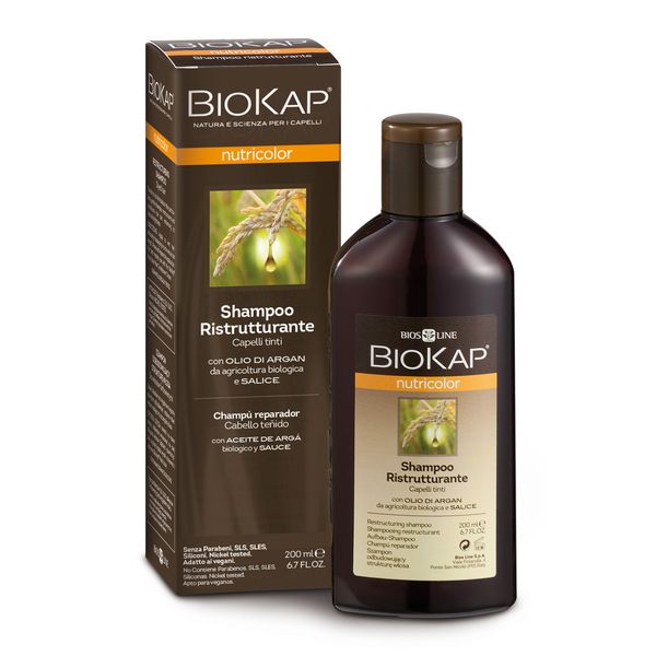 Відновлювальний шампунь для фарбованого волосся Biokap Nutricolor Restructuring Shampoo 200 ml bio014 фото