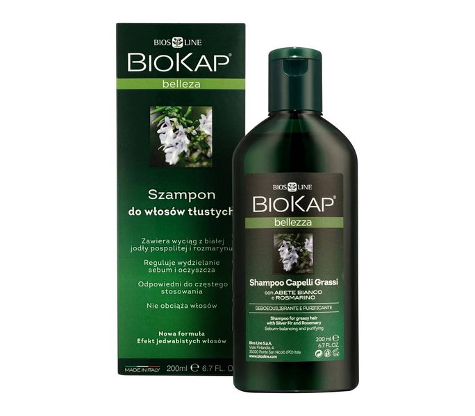 Натуральний щоденний шампунь для жирного волосся BioKap Shampoo for Oily Hair 200 ml bio015 фото